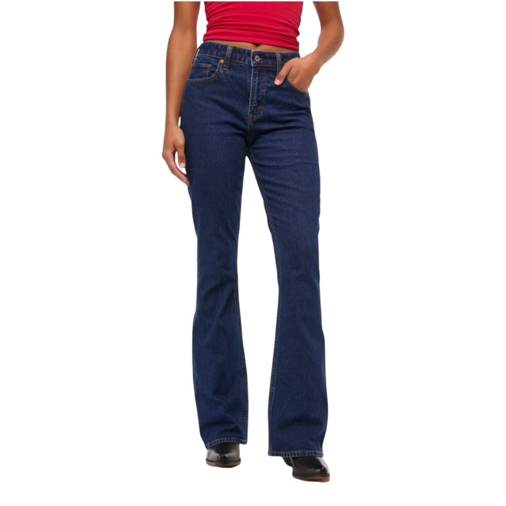 Abercrombie‎ Mid Rise Bootcut Jean Dark Wash Size 30 Extra Short Curve Love